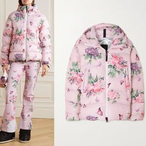 LoveShackFancy x Bogner Raissa Floral ski/snowboard puffer Pink XS size 4